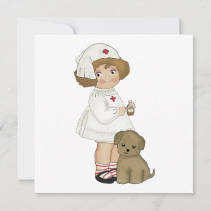 Enfermera del vintage con las camisetas y los