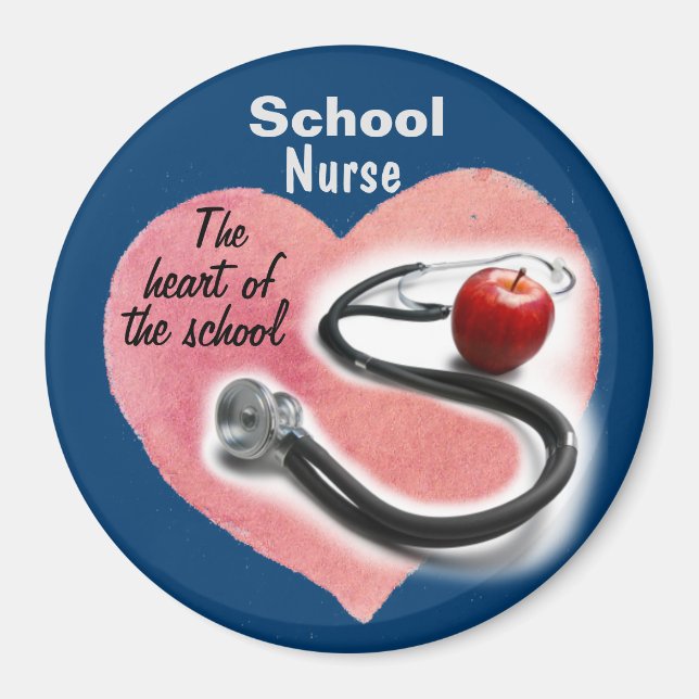 Enfermera escolar Corazón del imán escolar (Frente)