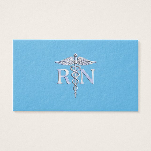 Enfermera inscrita RN Caduceus en Baby Blue (Frente)