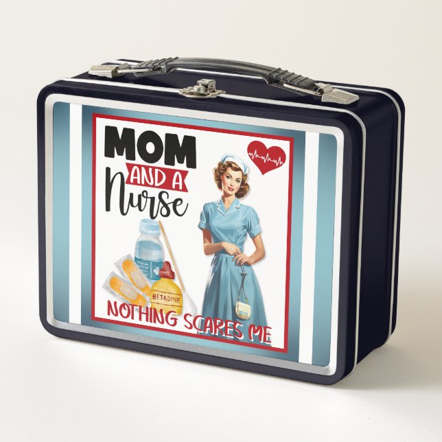 Enfermera nostálgica cute pinup mamá y enfermera (Anverso)