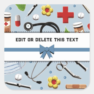 Enfermera o Médica Pegatina de plaza personalizada