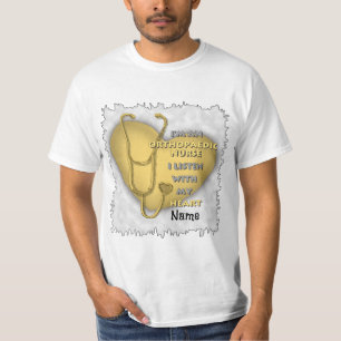 Enfermera ortopédica Camiseta de corazón amarillo