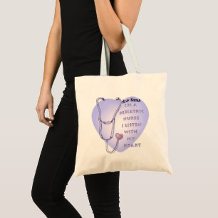 Enfermera pediátrica Bolsa de Tote Heart