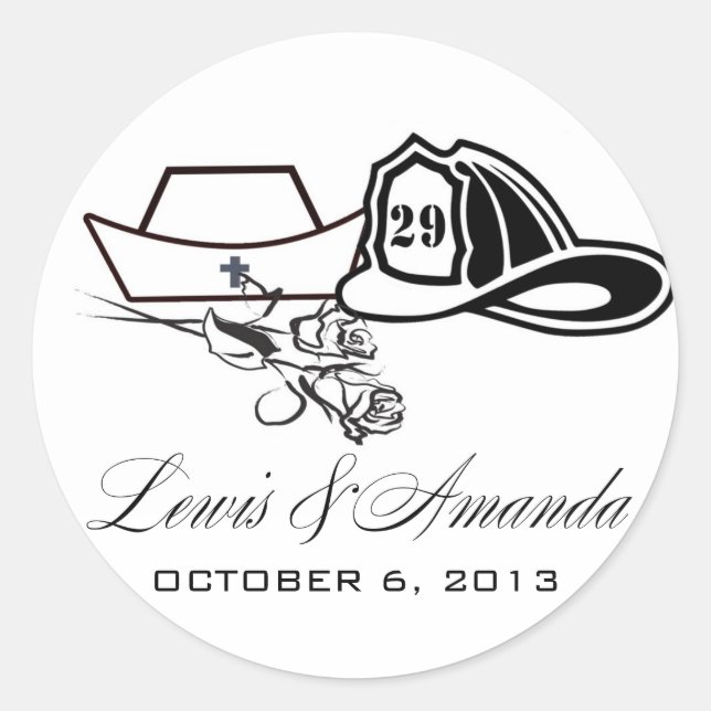 Enfermera personalizado Pegatinas de bomberos (Anverso)