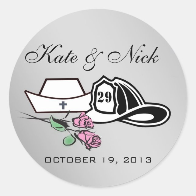 Enfermera personalizado Pegatinas de bomberos (Anverso)