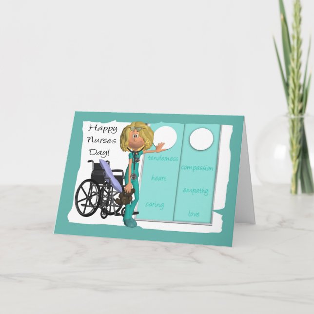 Enfermera personalizado, tarjeta de felicitación d (Anverso)