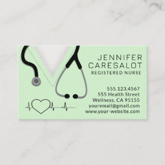 Enfermera RN, LVN, LPN, tarjeta de visita de cuida