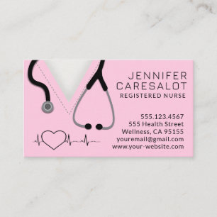 Enfermera RN, LVN, LPN, tarjeta de visita de cuida