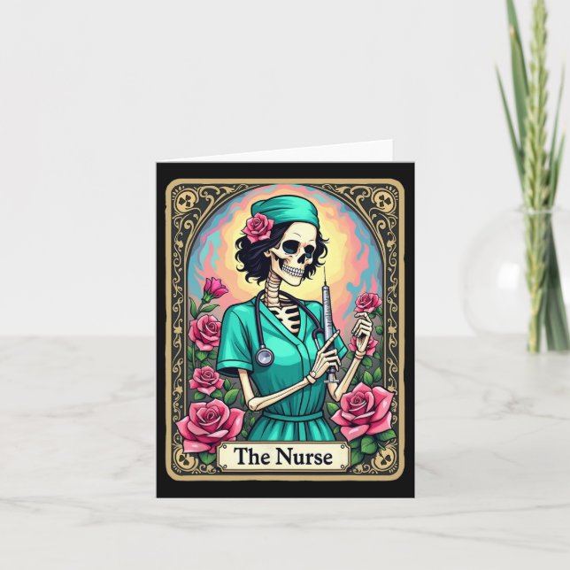 Enfermera Skeleton Tarjeta Tarot Funny Enfermera d (Anverso)