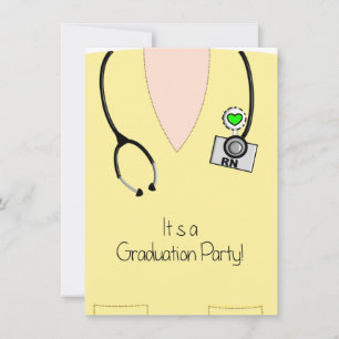 Enfermera superior de la invitación a graduación d