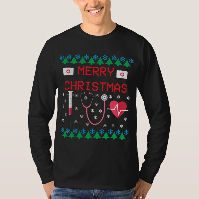 ENFERMERA UGLY SWEATER Feliz Navidad (Anverso)