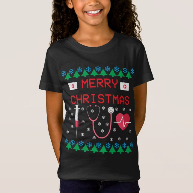 ENFERMERA UGLY SWEATER Feliz Navidad (Anverso)