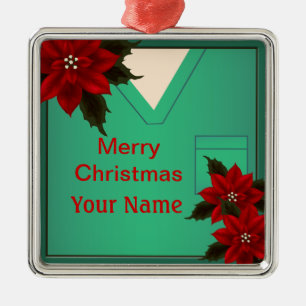Enfermera verde Navidades Premium Ornamento 5