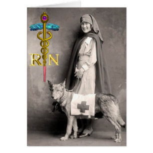 ENFERMERA Y PERRO DE RESCATE /Emblema de RN Caduce