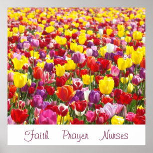 Enfermeras de oración de fe impresión cartel Tulip