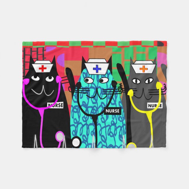 Enfermeras del gato de la manta del paño grueso y (Frente (Horizontal))