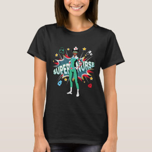 Enfermeras negras camisetas rocas super héroe grac