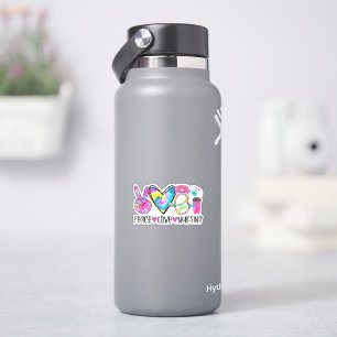 Enfermería de amor por la paz Pegatina en colores 