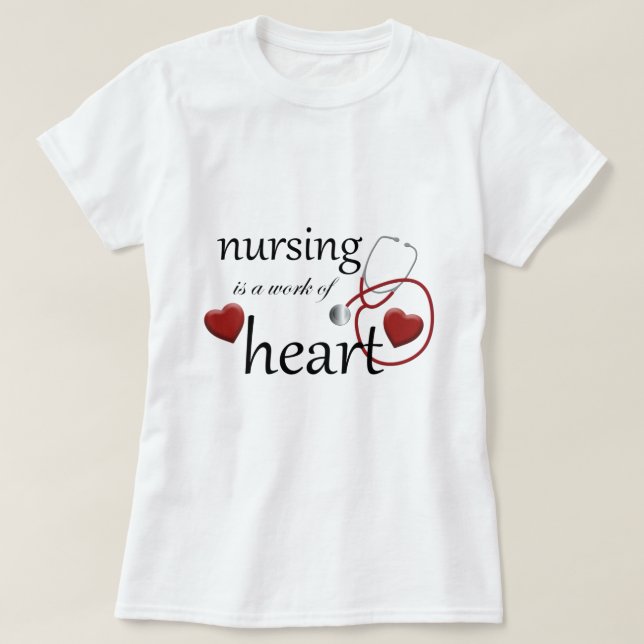 Enfermería de camiseta de enfermera de corazón (Diseño del anverso)