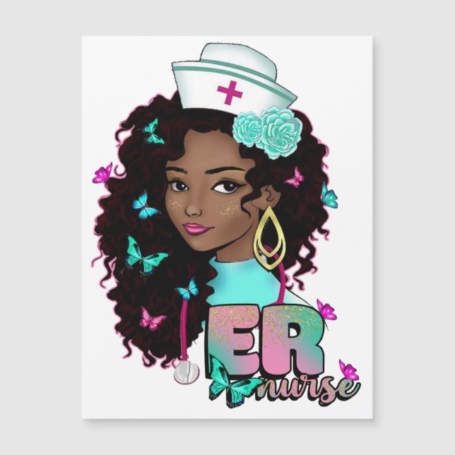 Enfermería de la mujer melanina de enfermeras de e (Anverso)