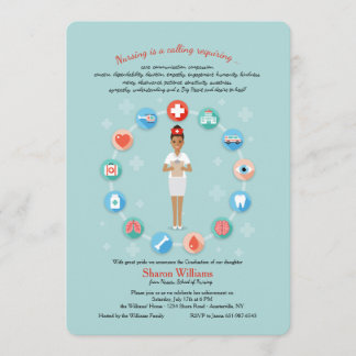 Enfermería es una invitación a graduación de llama