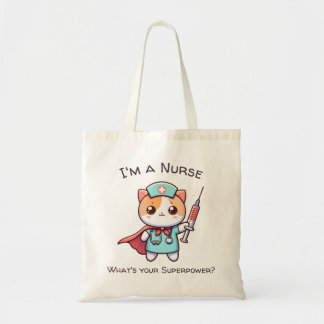 Enfermería Kawaii bolsa con gato de enfermera supe
