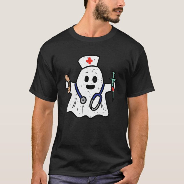 Enfermero De Enfermería Fantasma Scrub Top Hallowe (Anverso)