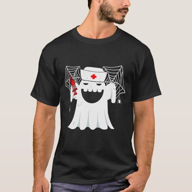 Enfermero De Enfermería Fantasma Scrub Top Hallowe (Anverso)