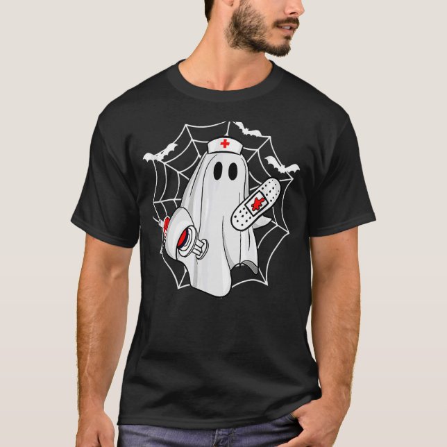 Enfermero De Enfermería Fantasma Scrub Top Hallowe (Anverso)