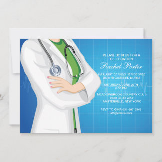 Enfermero en la invitación a graduación de funcion