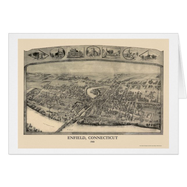Enfield, mapa panorámico del CT - 1908 (Anverso (Horizontal))