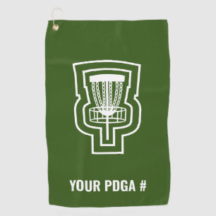 Enfoque en la toalla de golf de disco con PDGA #