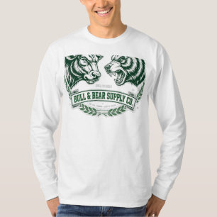 Enfrentamiento Toro vs Oso — Camiseta Manga Larga