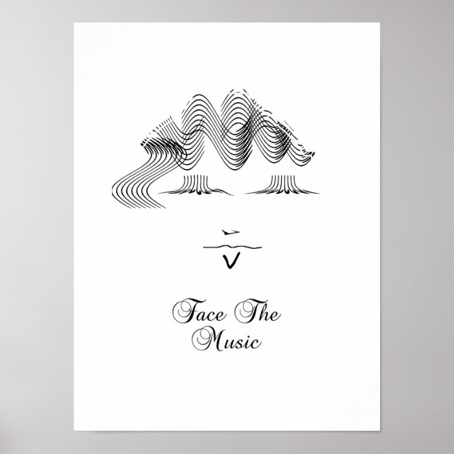 Enfrentar la impresión del Poster de música (Frente)