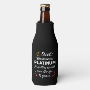Enfriador De Botellas 11º Aniversario de Boda I - Acero Divertido para P