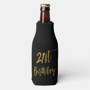 Enfriador De Botellas 21.ᵉʳ Relieve metalizado dorado de Cumpleaños Fras