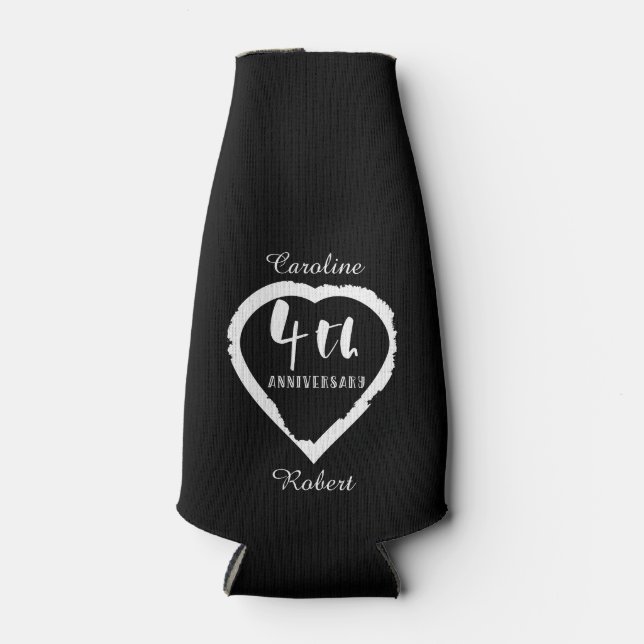 Enfriador De Botellas 4.º Aniversario Boda Linen Slik (Anverso)