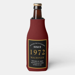 Enfriador De Botellas 50.º cumpleaños 1972 Nombre elegante Oro negro roj