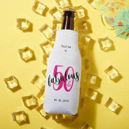 Enfriador De Botellas 50 y fabulosa botella rosa de cumpleaños número 50