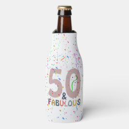 Enfriador De Botellas 50 y fabuloso cumpleaños con confeti rosa
