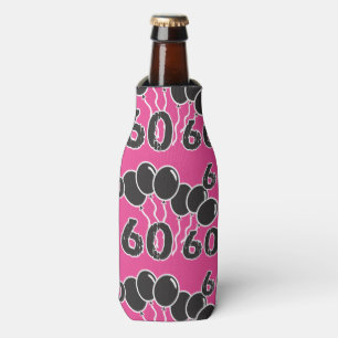 Enfriador De Botellas 60.o NEGRO ROSADO del cumpleaños