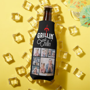 Enfriador De Botellas 6 Día del Padre Collage de fotos Grillín' y Chilli