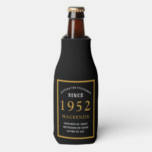 Enfriador De Botellas 70 cumpleaños 1952 Nombre Moda elegante Oro negro
