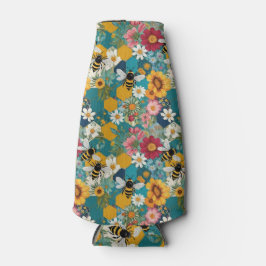 Enfriador De Botellas Abejas y Florales Patrón de abeja flor