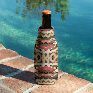 Enfriador De Botellas Abstracto de Tierra Tono Ondulado del Suroeste