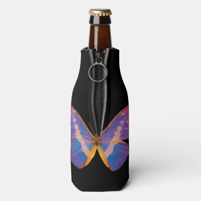 Enfriador De Botellas Acuarela de mariposa excótica (Reverso de la botella)