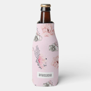 Enfriador De Botellas acuarela floral Rosa personalizado