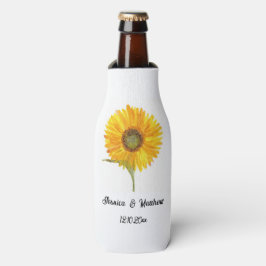 Enfriador De Botellas Acuarela girasol amarillo floral naturaleza Bodas