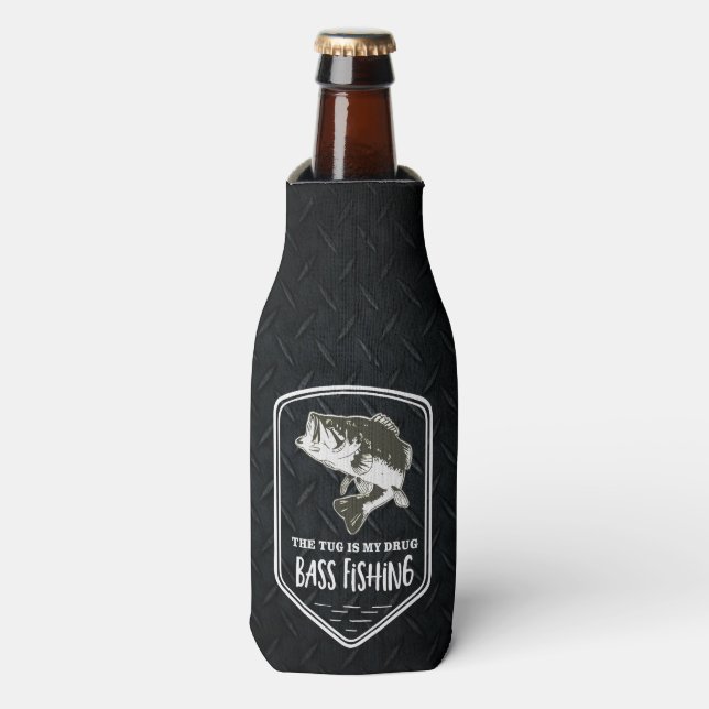 Enfriador De Botellas Adicto a la cerveza graciosa de la pesca del culo (Frente de la botella)