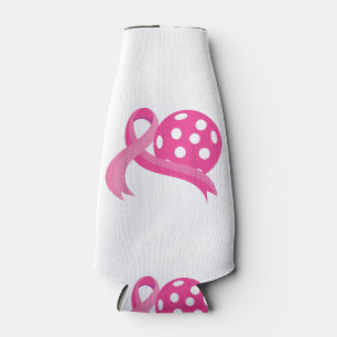 Enfriador De Botellas Adorable lazo de corazón rosa Pickleball Concienci